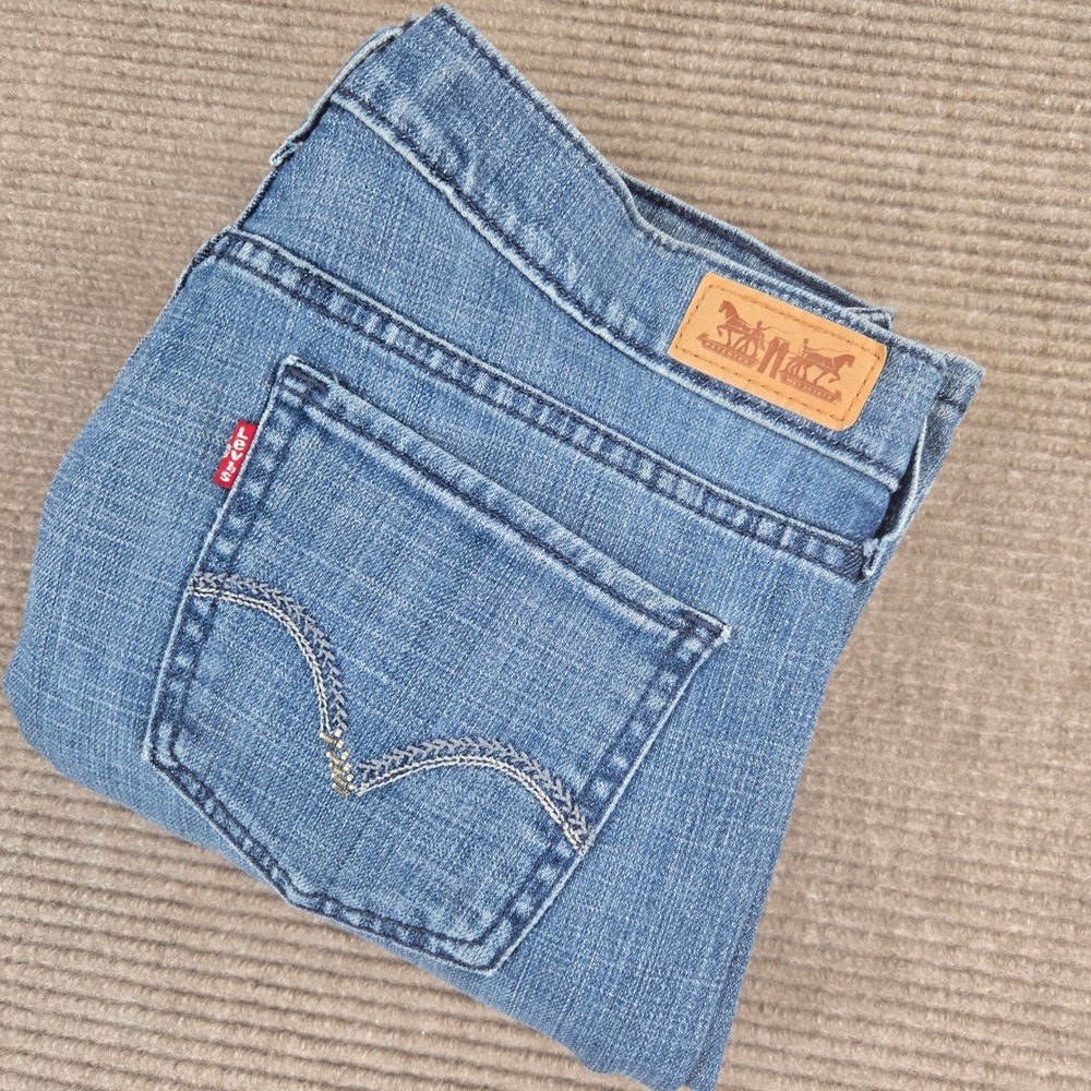 Levi's Womens 12 Medium Blue 515 Mid Rise Stretch Boot Cut Denim Jeans